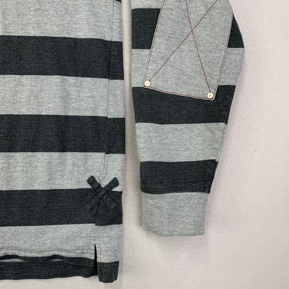 VTG Pure Playaz Rugby Shirt Mens 2XL Prison Stripe Y2K Hip Hop Streetwear Casual - Picture 3 of 12